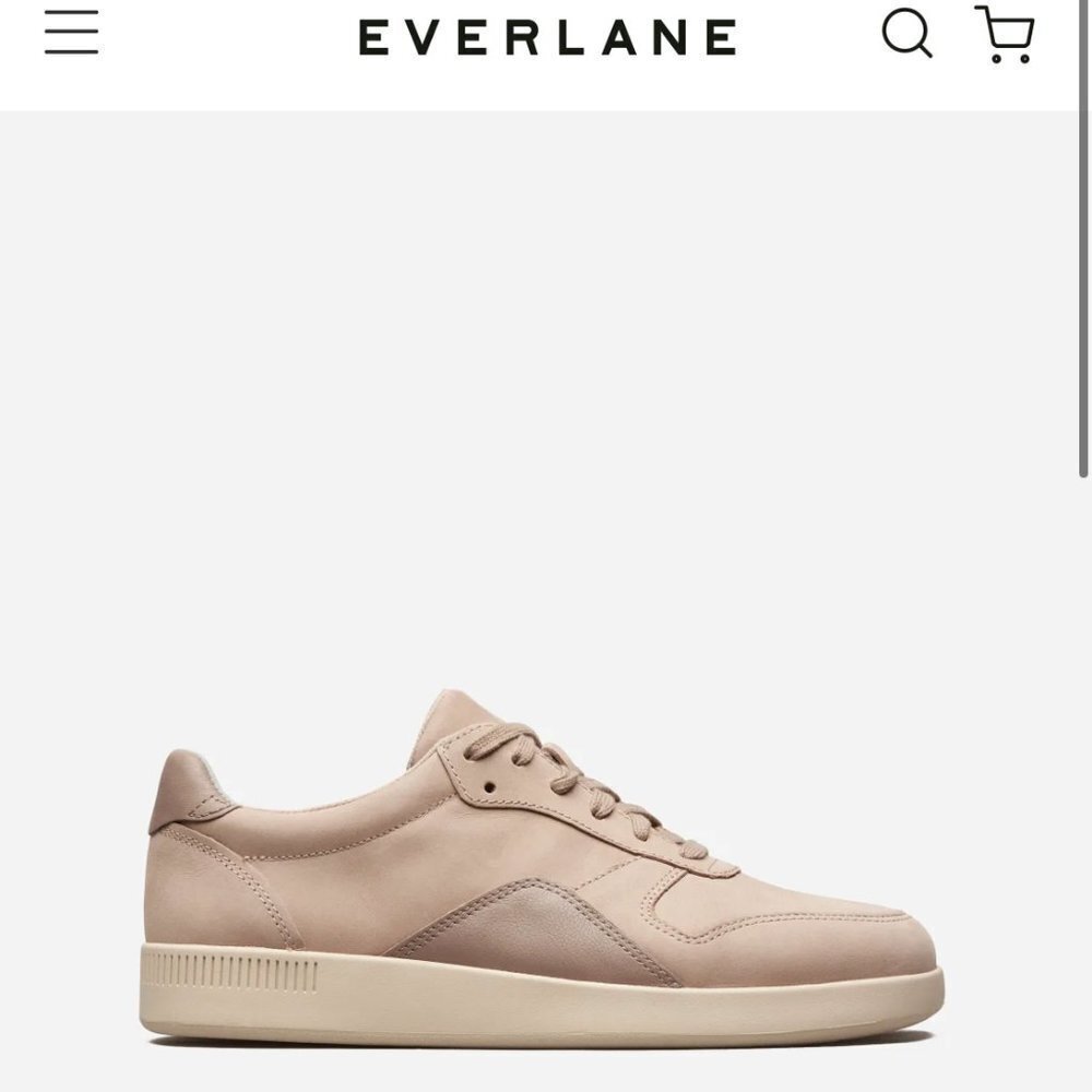 Tread By Everlane Unisex Beige The Court Leather Sneaker Shoes Size W7.5 M5.5